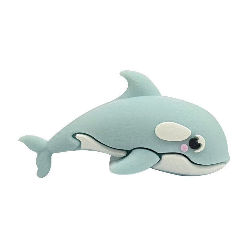Wholesale  20pcs  Food Grade 3D Epoxy Silicone Dolphin Beads Pacifier Chain DIY Accessories